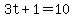 3t+%2B+1+=+10