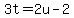 3t+=+2u-2