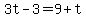 3t-3=9%2Bt