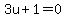 3u%2B1=0
