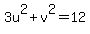 3u%5E2+%2B+v%5E2+=+12