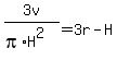 3v%2F%28pi%2AH%5E2%29=3r-H
