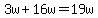 3w%2B16w=19w