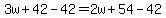 3w%2B42-42=2w%2B54-42