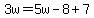 3w=5w-8%2B7