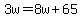 3w=8w%2B65