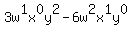 3w%5E1x%5E0y%5E2-6w%5E2x%5E1y%5E0