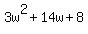 3w%5E2%2B14w%2B8