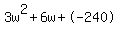 3w%5E2%2B6w%2B-240
