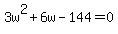3w%5E2%2B6w-144=0