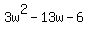3w%5E2-13w-6