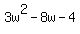 3w%5E2-8w-4