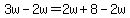 3w-2w=2w%2B8-2w