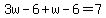 3w-6%2Bw-6=7