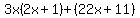 3x%282x%2B1%29%2B%2822x%2B11%29