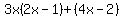 3x%282x-1%29%2B%284x-2%29