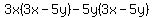 3x%283x-5y%29-5y%283x-5y%29