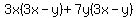 3x%283x-y%29%2B7y%283x-y%29