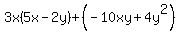 3x%285x-2y%29%2B%28-10xy%2B4y%5E2%29