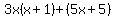 3x%28x%2B1%29%2B%285x%2B5%29