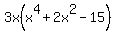 3x%28x%5E4%2B2x%5E2-15%29