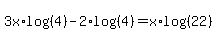 3x%2Alog%28%284%29%29-2%2Alog%28%284%29%29=x%2Alog%28%2822%29%29