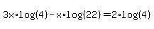 3x%2Alog%28%284%29%29-x%2Alog%28%2822%29%29=2%2Alog%28%284%29%29