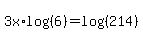 3x%2Alog%28%286%29%29+=+log%28%28214%29%29