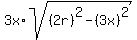 3x%2Asqrt%28%282r%29%5E2+-+%283x%29%5E2%29