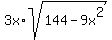 3x%2Asqrt%28144-9x%5E2%29