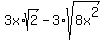 3x%2Asqrt%282%29-3%2Asqrt%288x%5E2%29