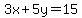 3x%2B+5y+=+15