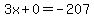 3x%2B0=-207