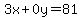 3x%2B0y=81