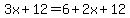 3x%2B12=6%2B2x%2B12
