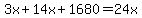 3x%2B14x%2B1680=24x