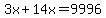 3x%2B14x=9996