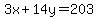 3x%2B14y+=+203
