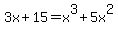 3x%2B15+=+x%5E3%2B5x%5E2
