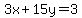 3x%2B15y=3