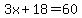 3x%2B18=60