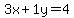 3x%2B1y=4
