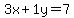 3x%2B1y=7