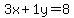 3x%2B1y=8