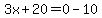 3x%2B20=0-10