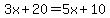 3x%2B20=5x%2B10