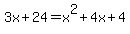3x%2B24=x%5E2%2B4x%2B4
