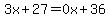 3x%2B27=0x%2B36