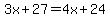 3x%2B27=4x%2B24