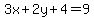3x%2B2y%2B4=9